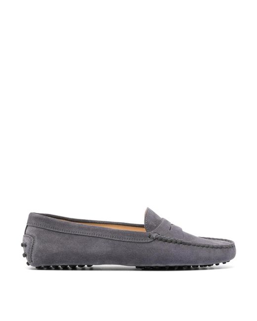 Tod's Gray Gommino Suede Driving Shoes