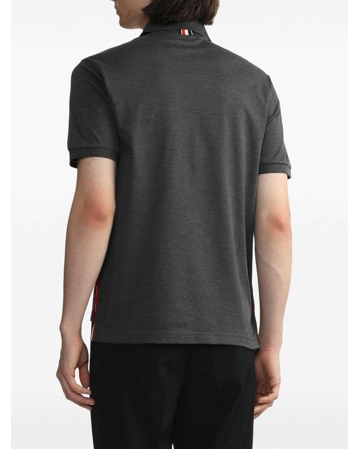 Thom Browne Black Rwb Cotton Polo Shirt for men