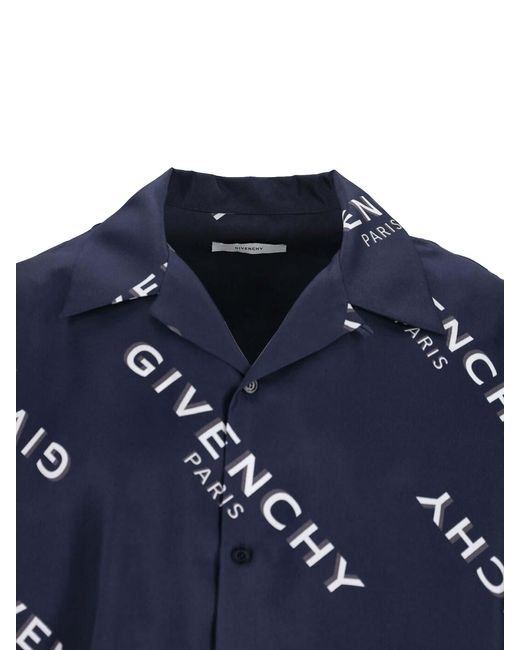 Givenchy Blue Silk Shirt for men
