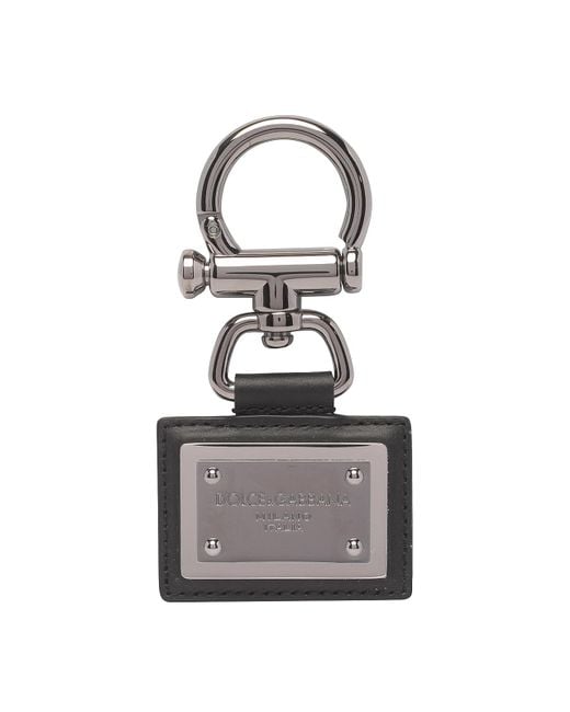 Dolce & Gabbana White Logo Key Chain for men