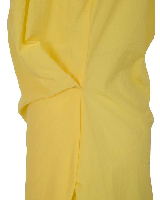 Jacquemus Yellow La Robe Drap Midi Dress