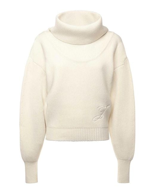 Jacquemus White La Maille Pallone Wool And Cashmere Sweater