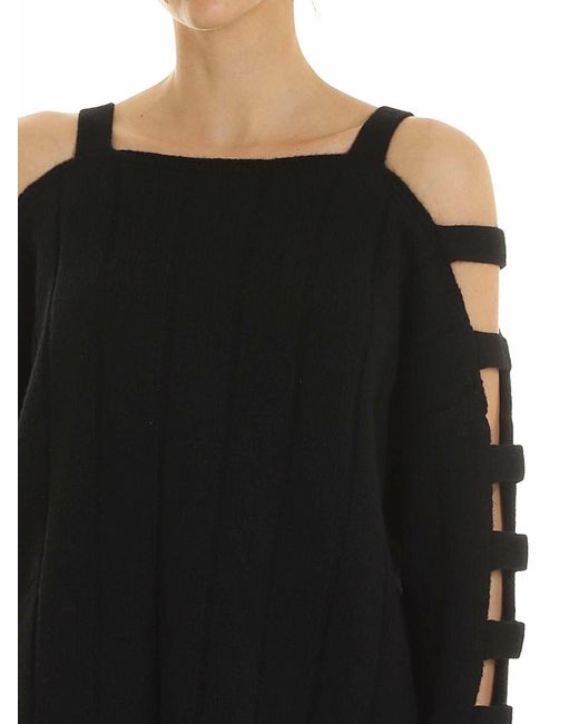McQ Alexander McQueen Black Eyelets Pullover