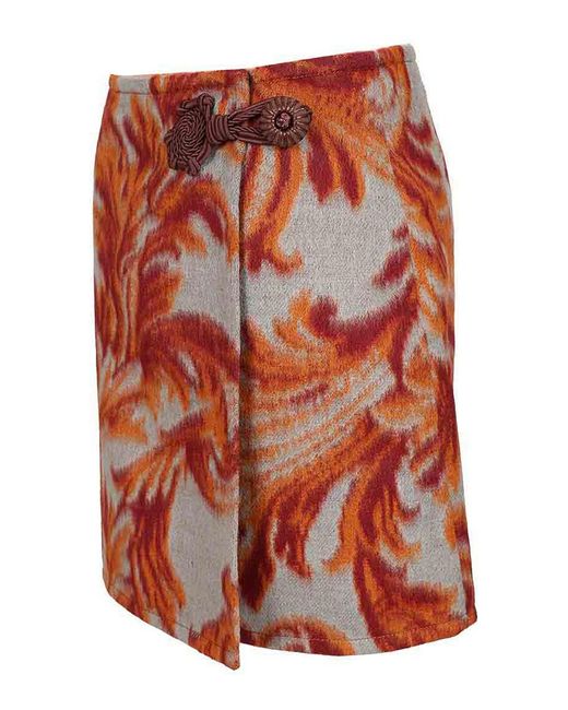 Etro Red Wrap Miniskirt