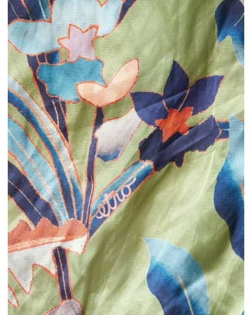 Etro Green Printed Shorts for men