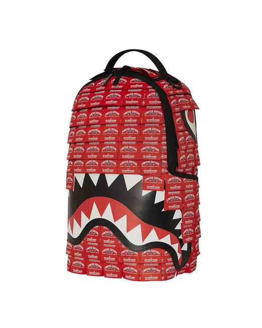 Sprayground Red 1 Off Bakpack Labels for men