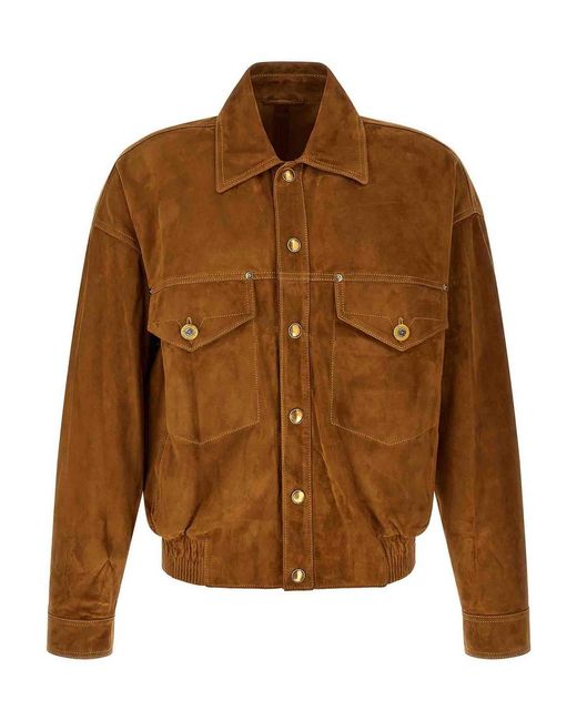 Versace Brown Suede Blouson for men