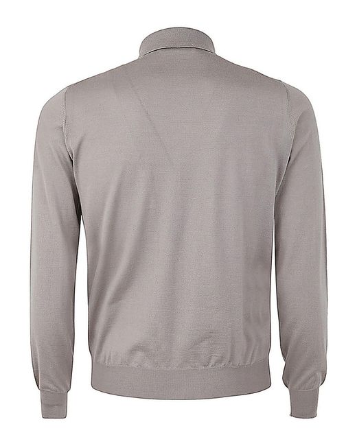 FILIPPO DE LAURENTIIS Gray Long Sleeve Polo for men