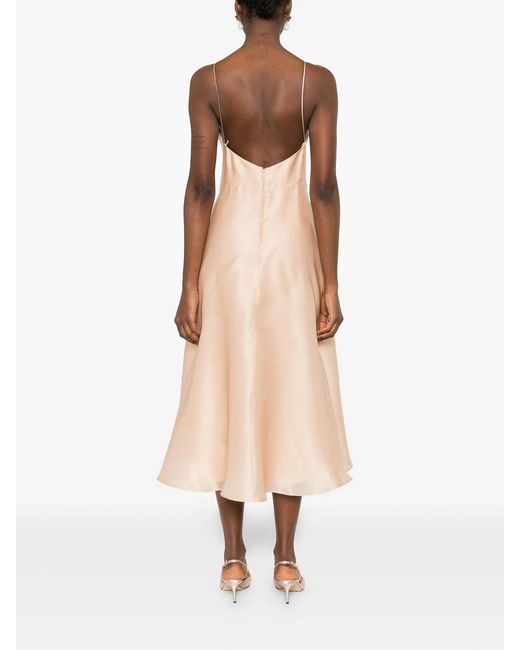 Alberta Ferretti Pink A-Line Midi Dress