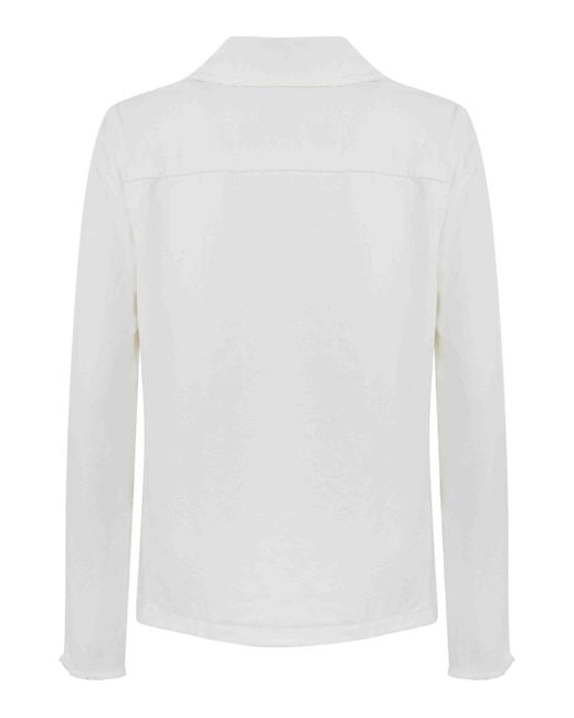Fay White Cotton Twill 3-Hook Jacket