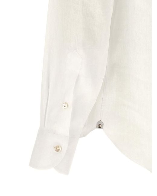 Borriello White Linen Blouse for men