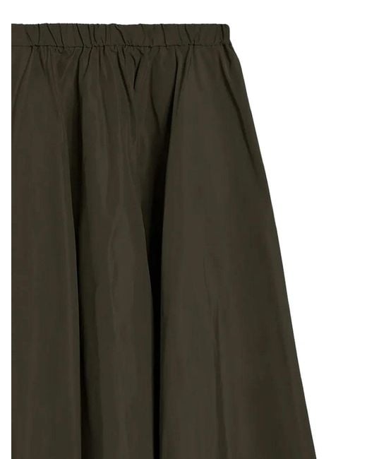 Aspesi Green Pleat-Detail Midi Skirt