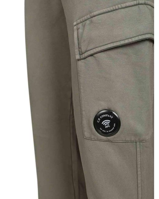 C P Company Gray Cargo Sweatpants for men