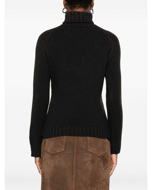Base London Black Wool Turtle-Neck Jumper