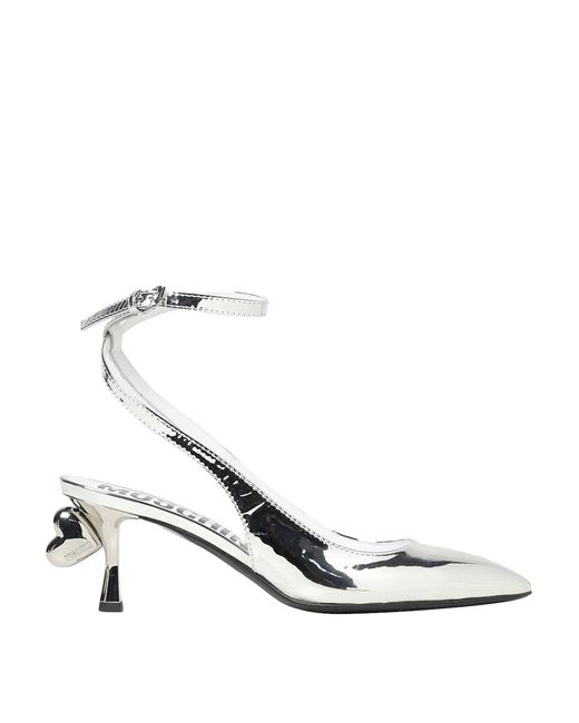 Moschino White Sling Back Cuore