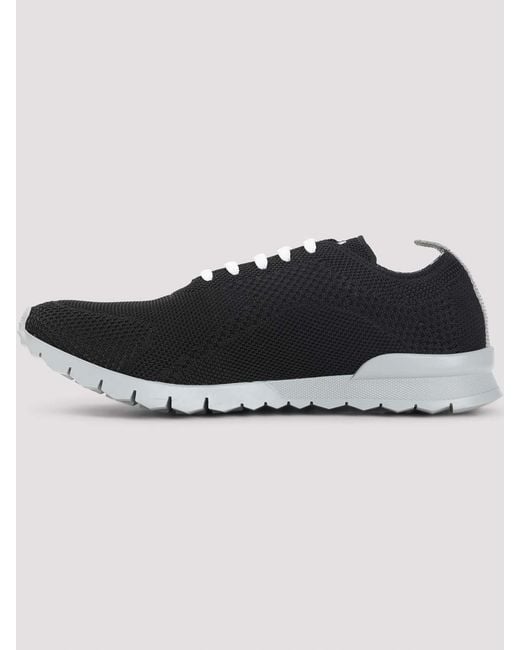 Kiton Black Lightweight Knit Sneakers for men