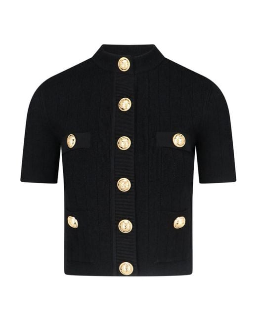 Cardigan Con Bottoni Decorativi di Balmain in Black