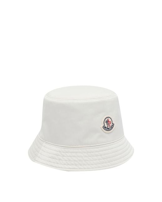 Moncler White And Reversible Logo Bucket Hat