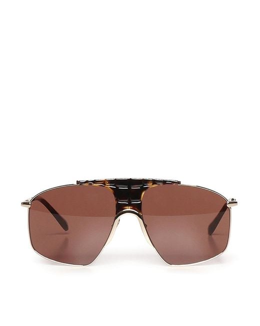Alaïa Brown Metal Butterfly Sunglasses
