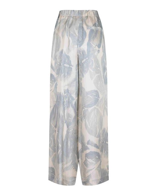 Alysi Gray Trousers Made From Silk