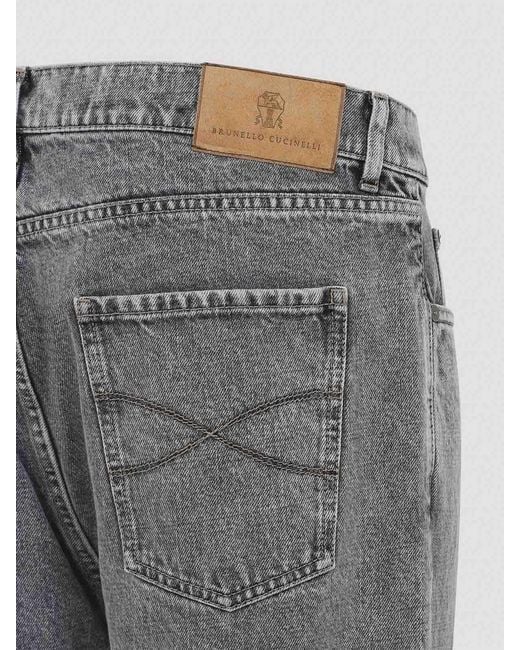Brunello Cucinelli Gray Cotton Jeans for men