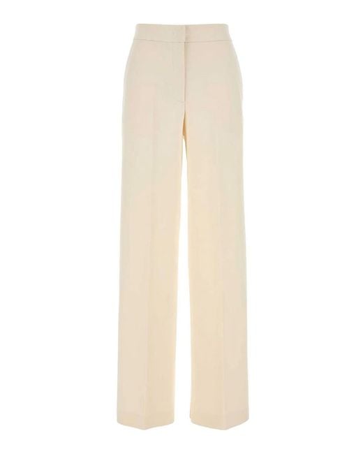 Max Mara White Cotton Fleece Trousers