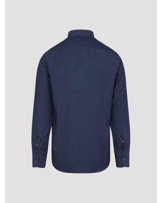 Etro Blue Roma Logo Shirt for men
