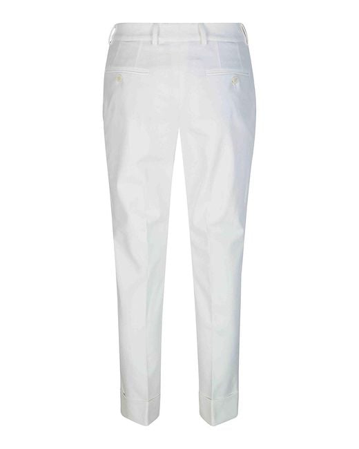 Incotex White Nevet Bistratch Dritto Risvolto