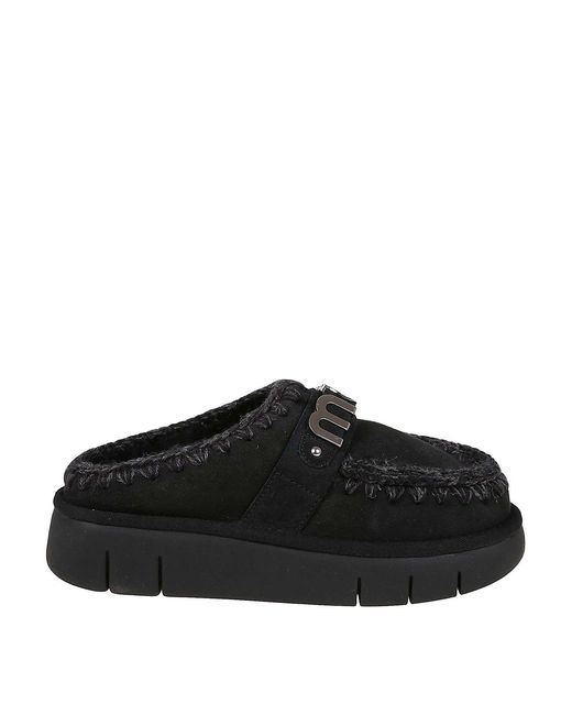 Mou Black Bounce Clog Metal Logo