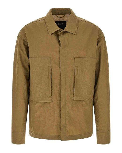 Laminar Green Shacket Rippled Effect for men