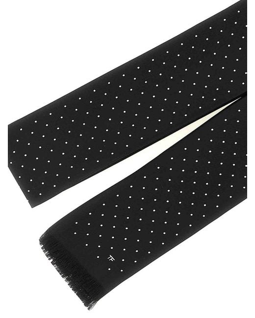 Tom Ford Black Polka Dot Scarf for men