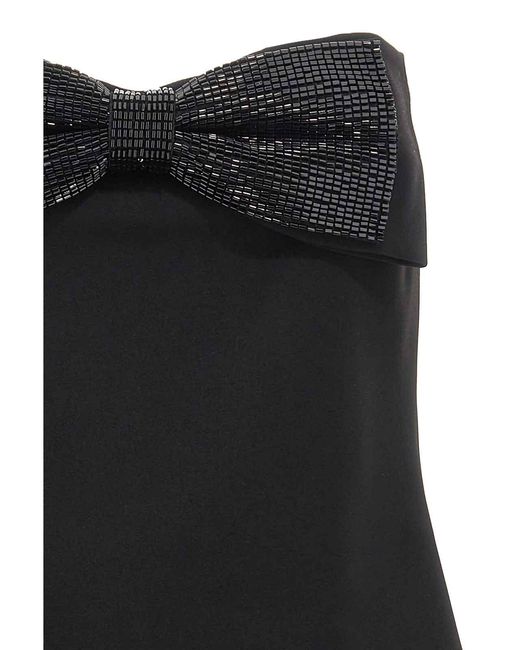 Self-Portrait Black Crepe Bandeau' Top