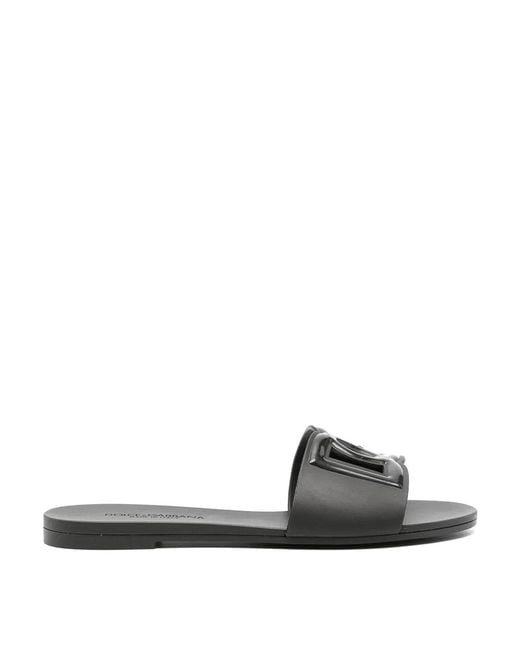 Dolce & Gabbana Black Rubber Sandal