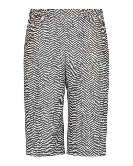 Emporio Armani Gray Elasticated-Waistband Herringbone Shorts