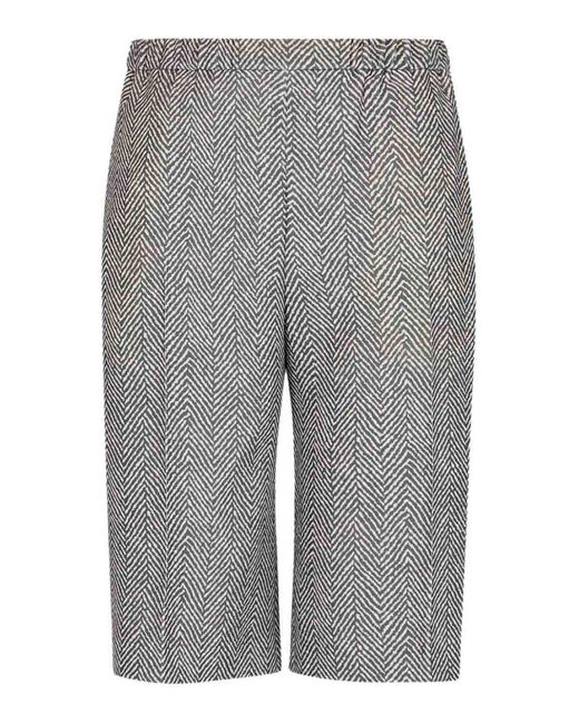 Emporio Armani Gray Elasticated-waistband Herringbone Shorts