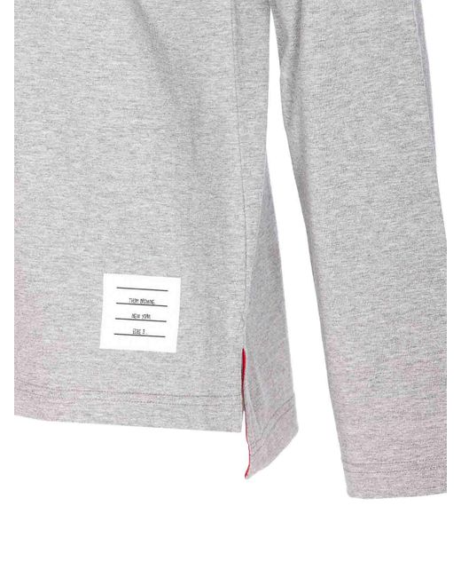 Thom Browne Gray Rey Oversized Long Sleeves Top for men