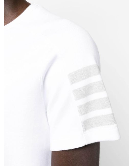 Thom Browne White 4-Bar Short-Sleeve T-Shirt for men