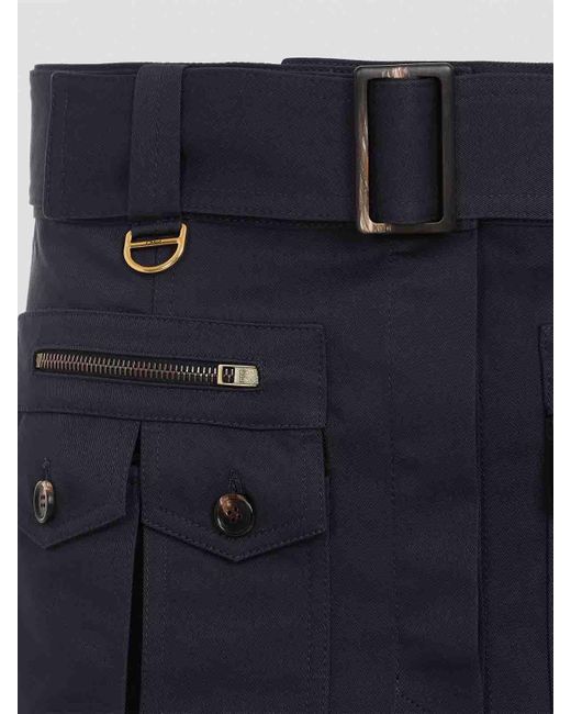 Chloé Cotton Mini Skirt in Blue | Lyst