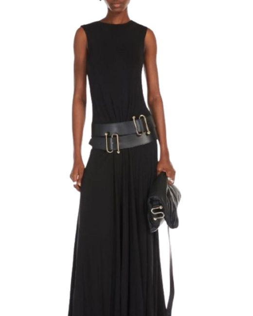 Sportmax Black Long Jersey Dress