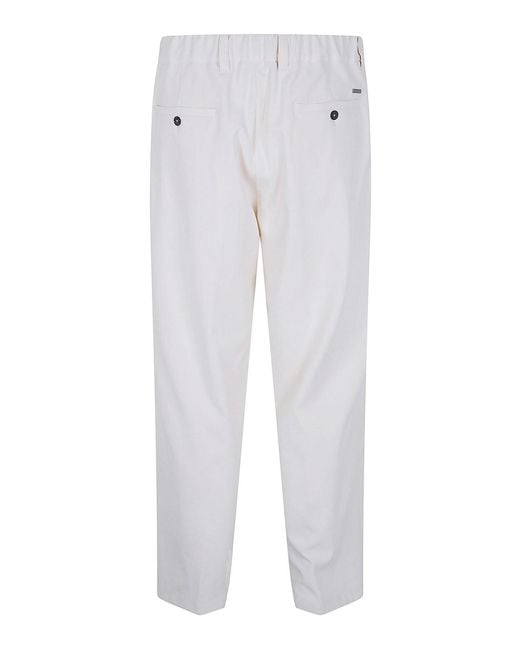 Herno White Regular Trousers for men