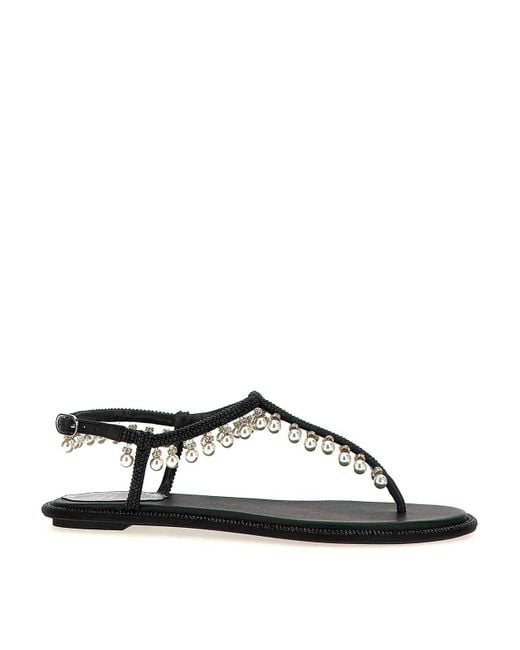 Rene Caovilla Black Diana Sandals