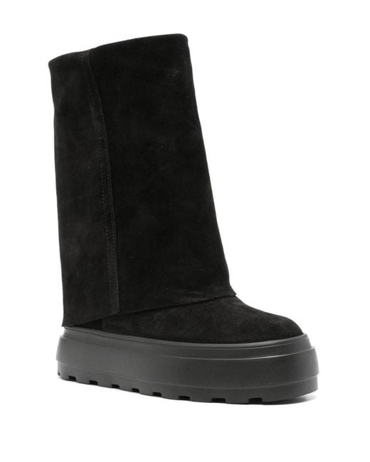 Casadei Black Platform Boots Leather