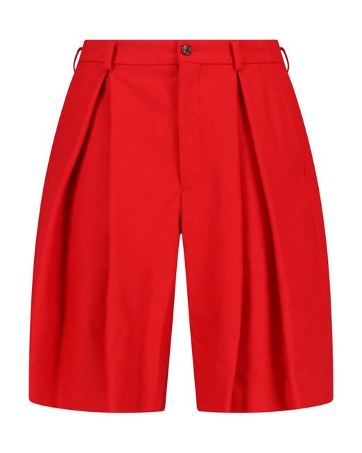 Comme Des Garcons Hommes Plus Red Wool Shorts for men