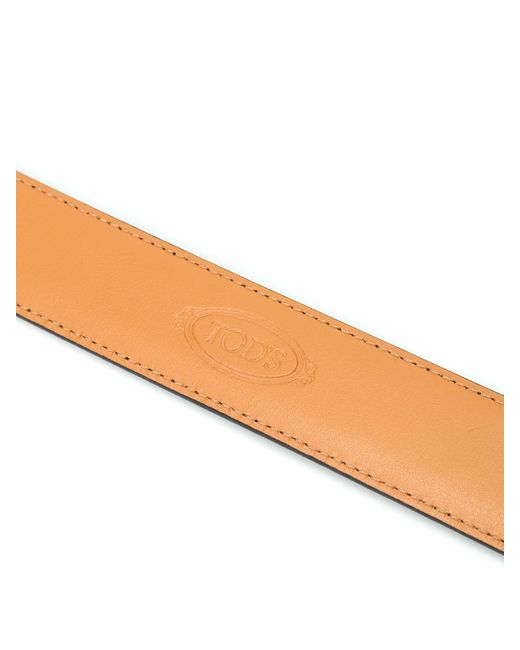 Tod's White Brushed Leather Belt for men