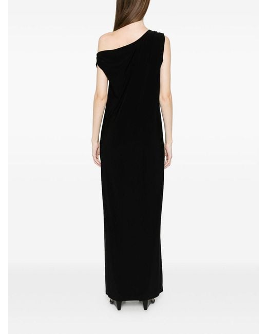 Norma Kamali Black Side Slit Long Dress