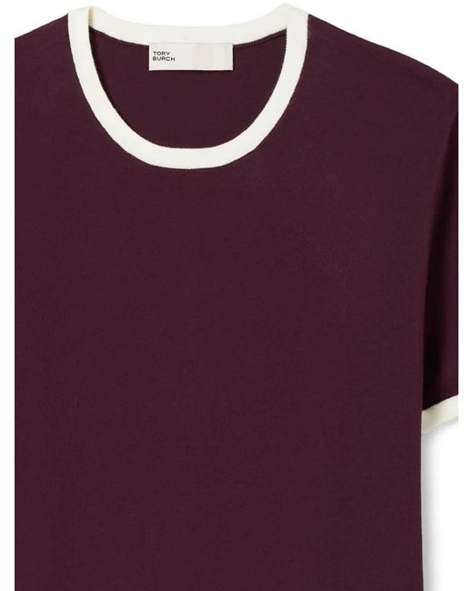 Tory Burch Purple Contrast T-Shirt
