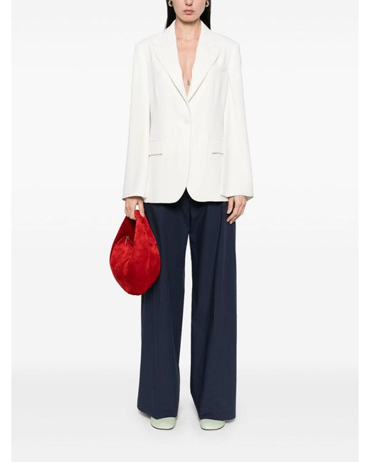 P.A.R.O.S.H. Blue Cotton Wide-Leg Trousers