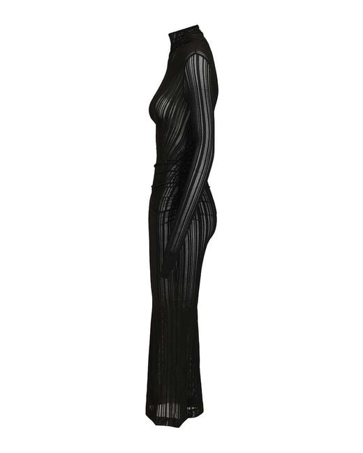 Amazuìn Black Olga Long Dress