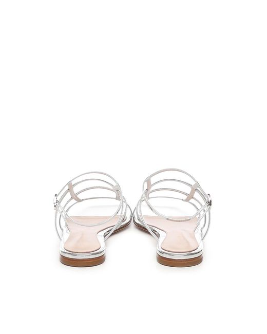 Gianvito Rossi White Metallic Effect Sandals