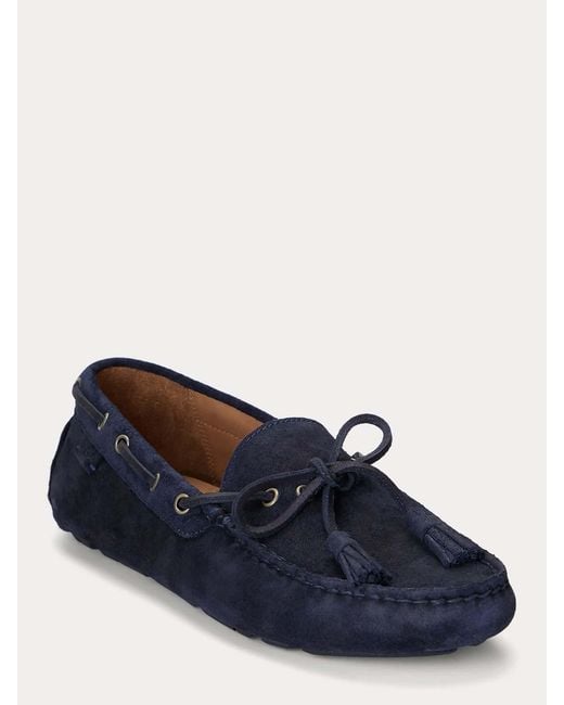 Polo Ralph Lauren Blue Anders Tie-Casual Shoe-Driver-Suede for men